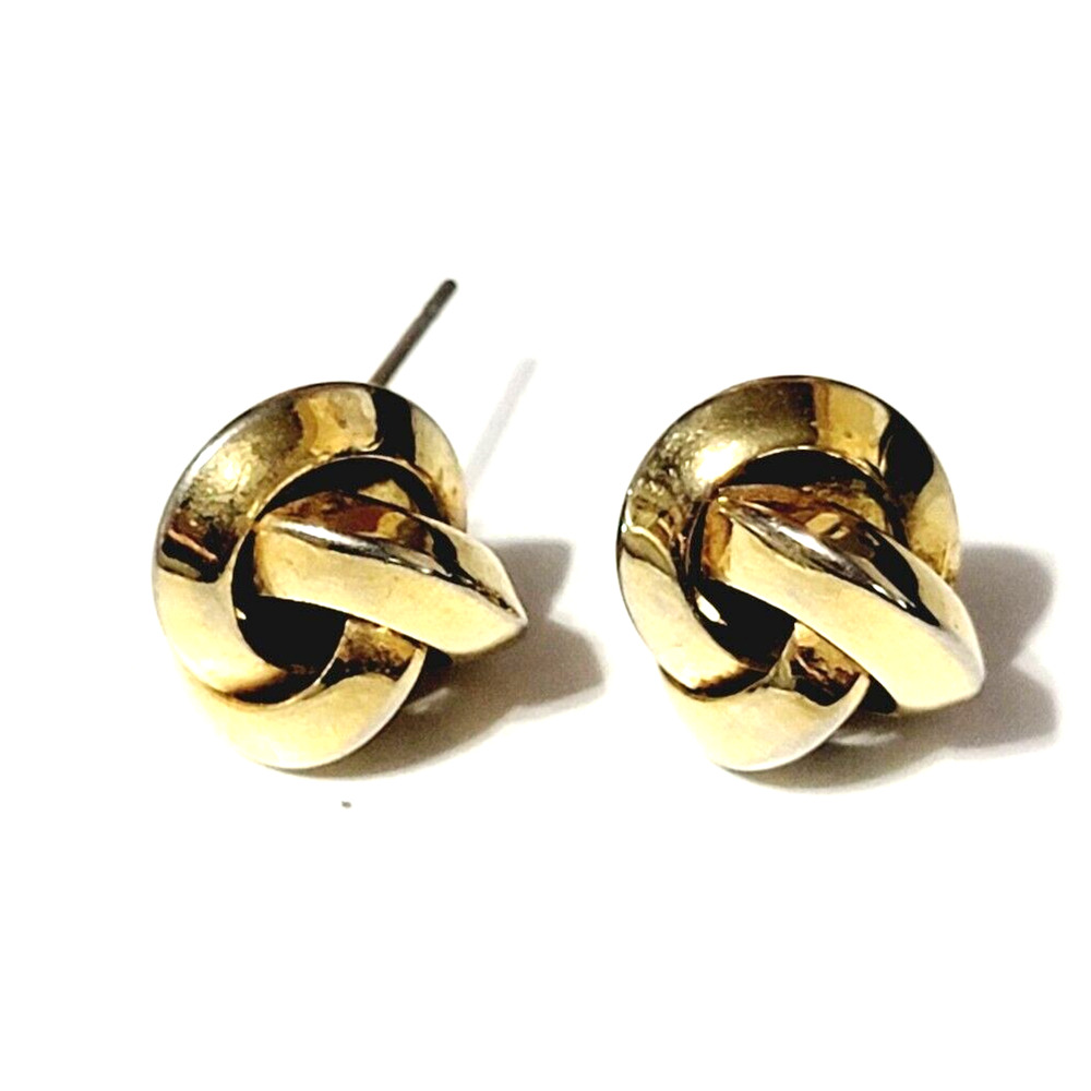 Vintage Love Knot Pierced Earrings, Gold-tone Posts ½” Classic Jewelry gp-34